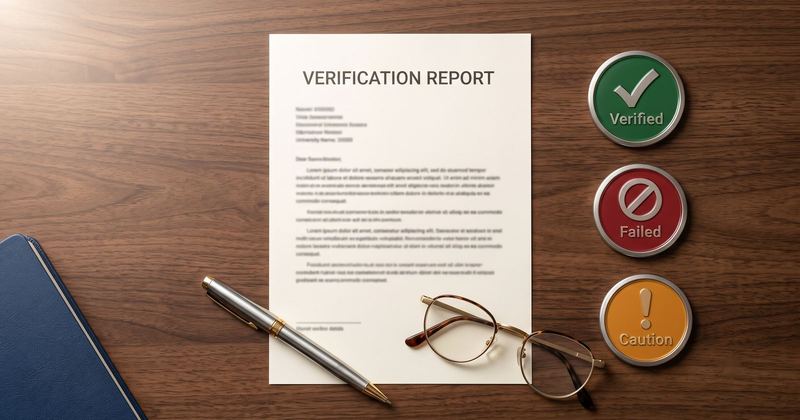 FACTS verification report with green, red and orange result badges